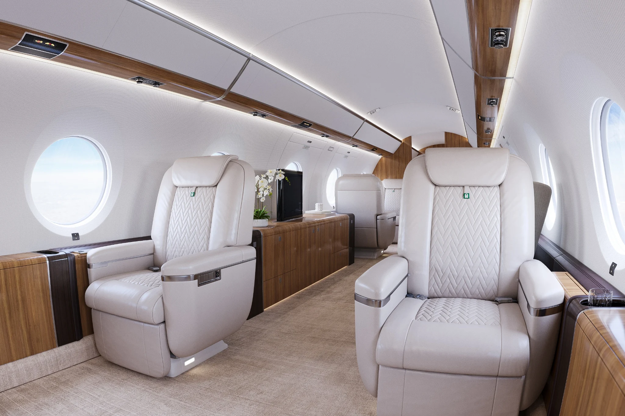 Business jet cabin interior
